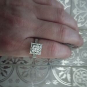 925 White Gold Princess Cut Diamond Engagement Ring